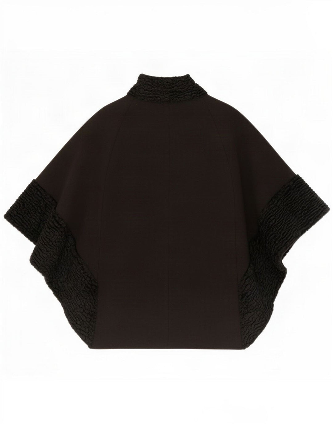 Vintage Γυναικείο Παλτό Poncho UK 16 Large Black Polyester