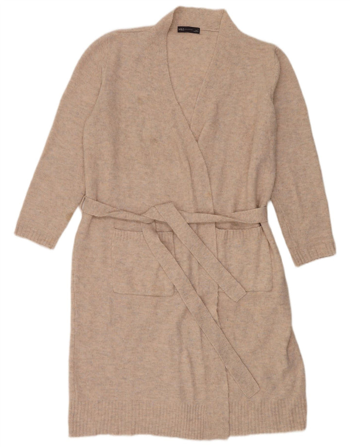 Marks & Spencer Γυναικείο πουλόβερ Longline Cardigan UK 14 Medium Beige