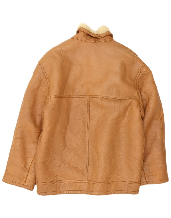 Vintage Ανδρικό Shearling Jacket UK 40 Large Brown