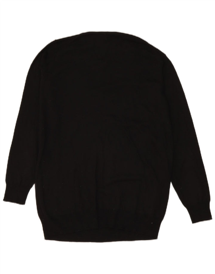 Zara Γυναικείο πουλόβερ με λαιμόκοψη UK 14 Medium Μαύρο