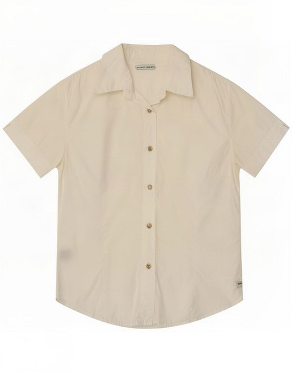 Murphy & Nye Γυναικείο κοντομάνικο πουκάμισο UK 10 Small White Cotton