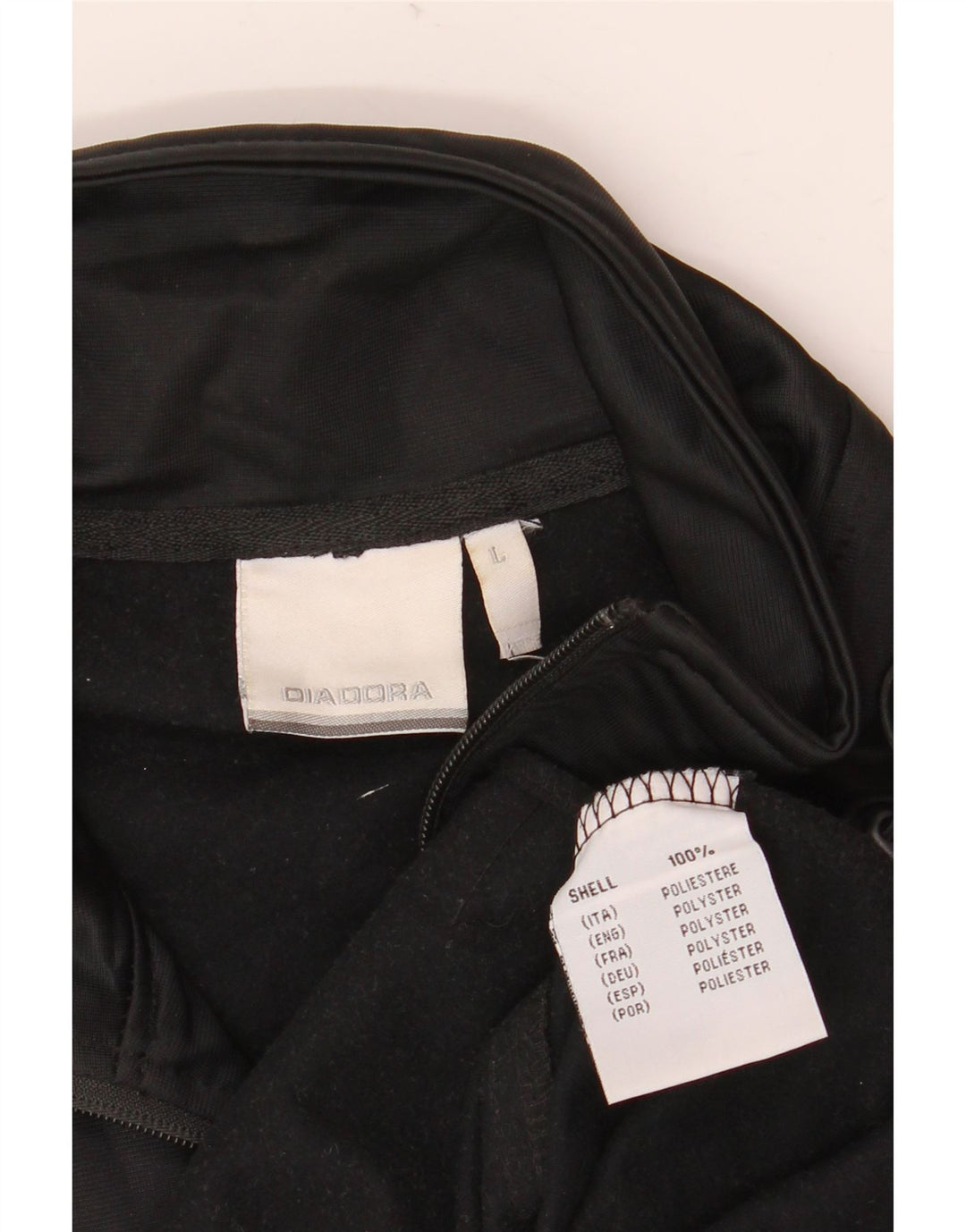 Ανδρική φόρμα Diadora Μπουφάν με μεγάλο μαύρο χρώμα πολυεστέρα