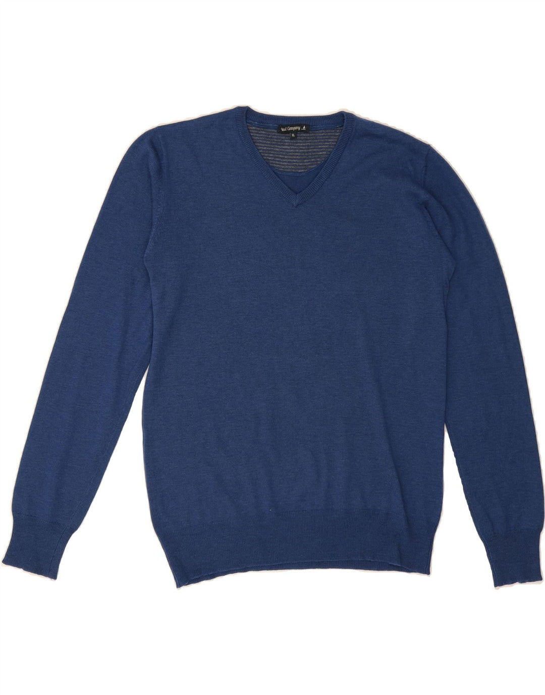 BEST COMPANY Mens V-Neck Jumper Sweater XL Blue Vintage Best Company and Second-Hand Best Company from Messina Hembry 