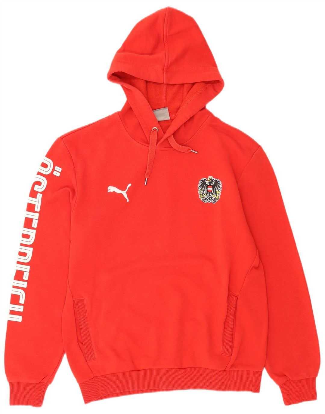 Ανδρικό γραφικό κουκούλα Puma, μεσαίο κόκκινο