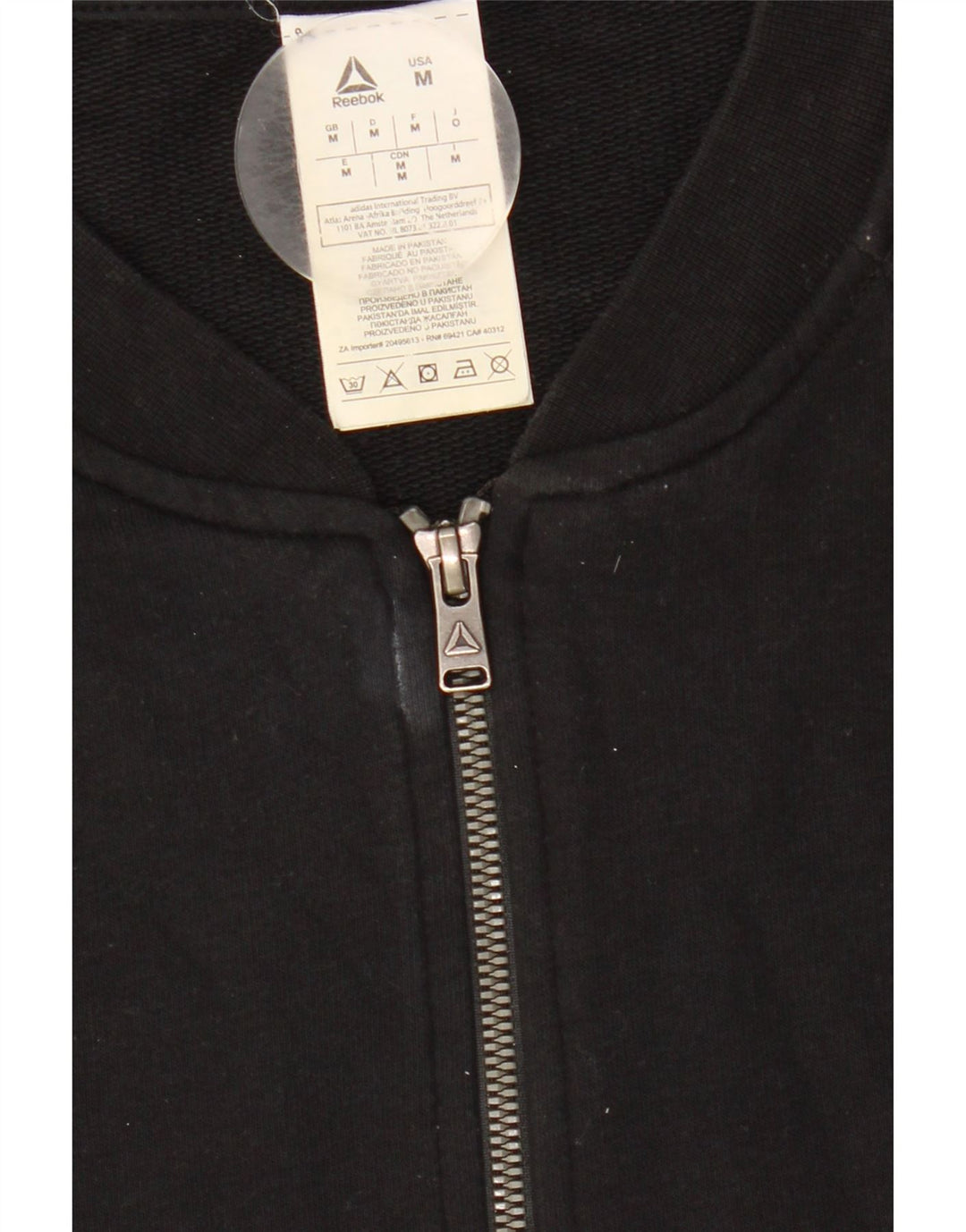 Reebok Γυναικεία αθλητική φόρμα Top Jacket UK 14 Medium Black Cotton