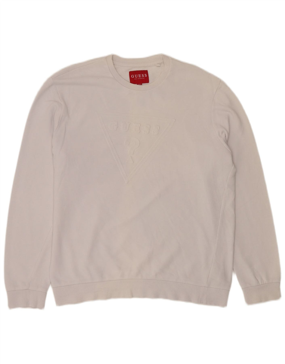 Ανδρικό γραφικό φούτερ Guess Jumper XL από λευκό βαμβακερό