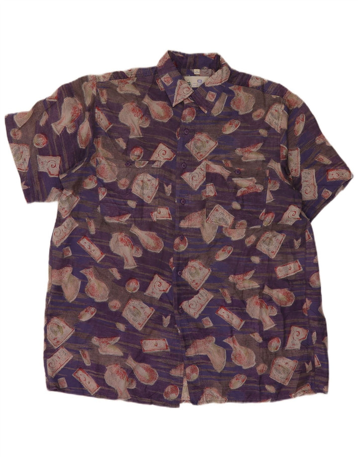Νέο ανδρικό κοντομάνικο μπλουζάκι Fast 39/40 Medium Purple Patchwork Silk