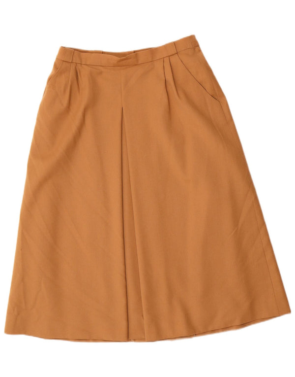 Vintage γυναικεία ψηλόμεση A-Line φούστα EU 38 Medium W26 Καφέ παρθένο μαλλί