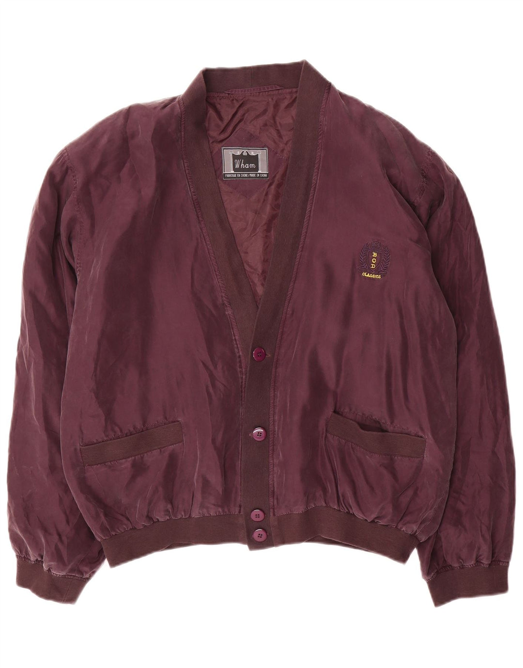 Vintage Ανδρικό Bomber Jacket UK 38 Μεσαίο Μωβ Μετάξι