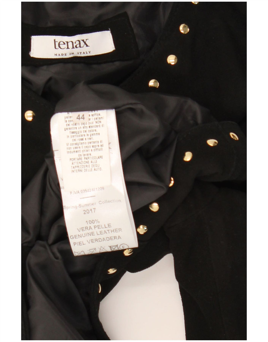 Tenax γυναικείο 3/4 μανίκι μπουφάν Bolero IT 44 Μεσαίο μαύρο δέρμα