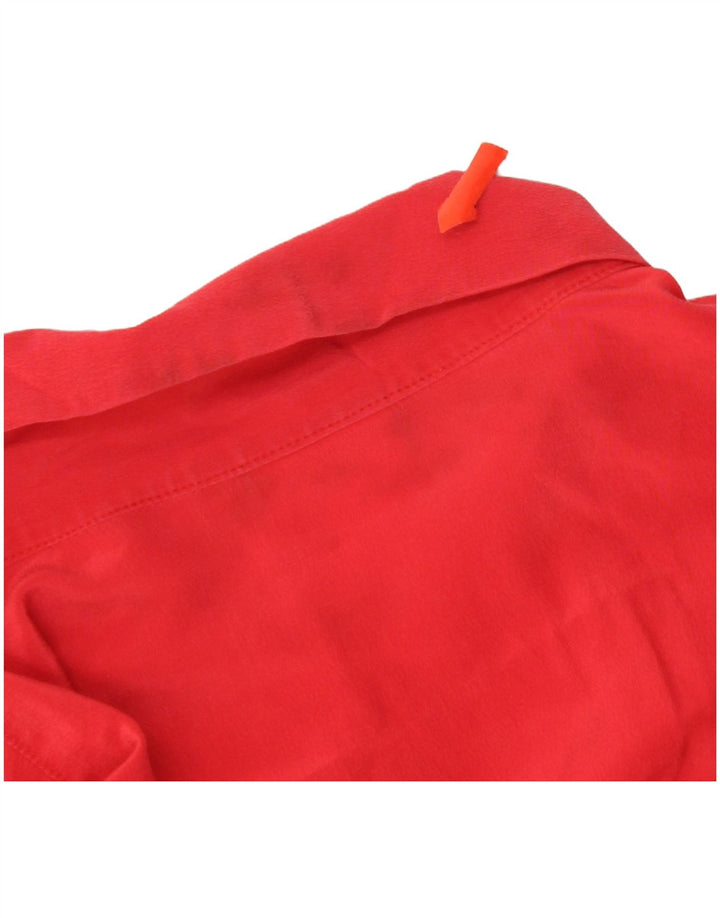 Andrea Mare Γυναικείο Πουκάμισο Μπλούζα UK 16 Large Red Silk