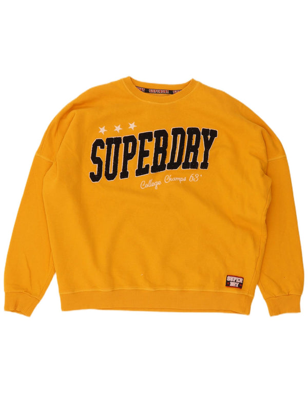 Superdry Γυναικείο Φούτερ με γραφικό υπερμεγέθη Jumper UK 12 Medium Yellow