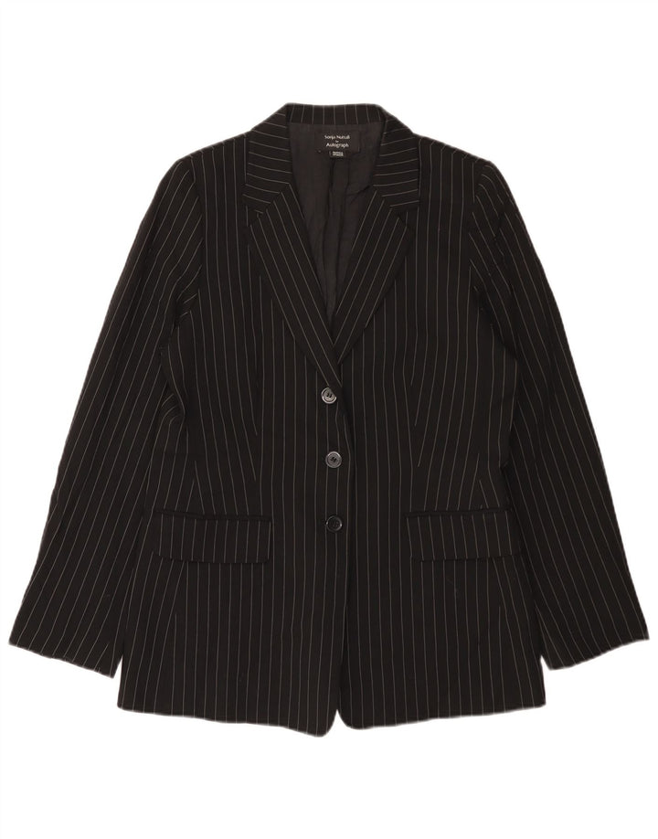Marks & Spencer Γυναικείο Μπουφάν Blazer Autograph UK 12 Medium Black Pinstripe