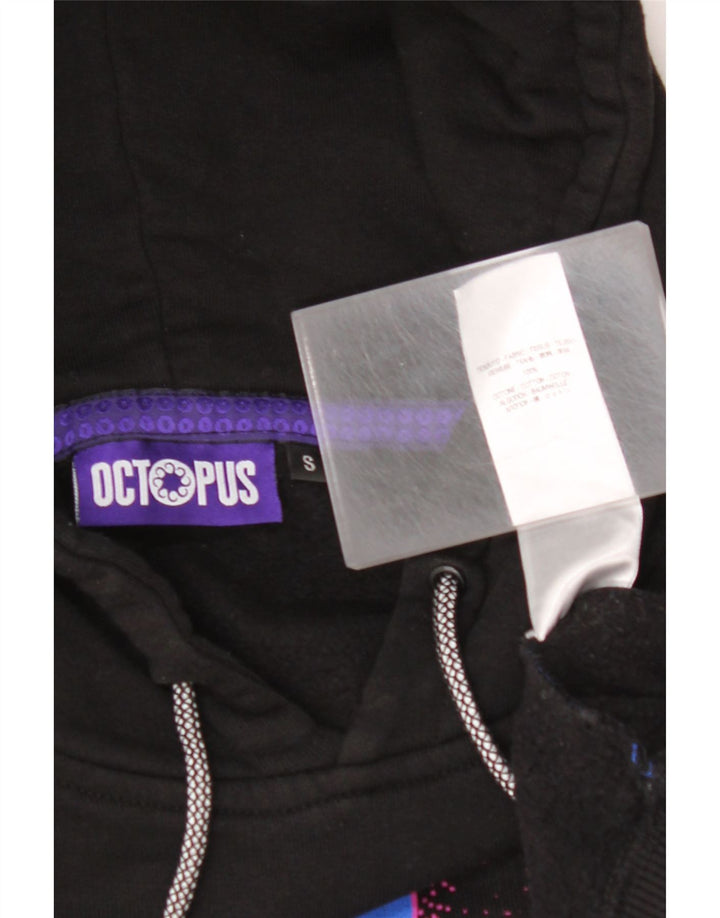 Ανδρικό γραφικό κουκούλα OCTOPUS Μικρό μαύρο χρώμα, βαμβακερό