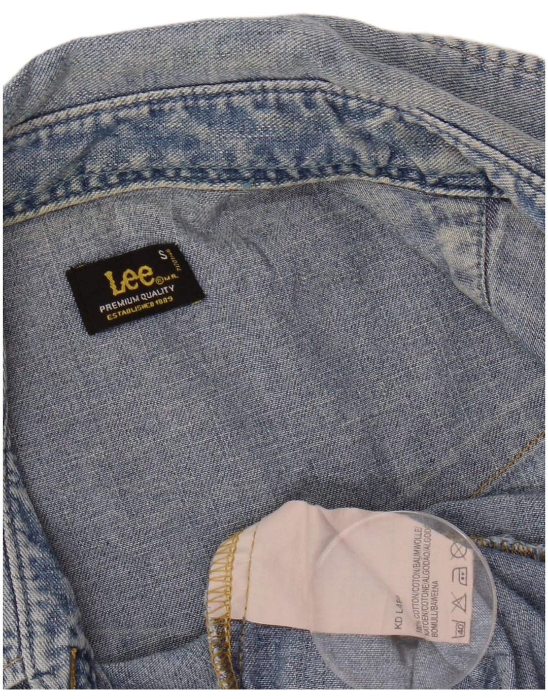 LEE Womens Acid Wash Denim πουκάμισο UK 10 Small Blue βαμβακερό