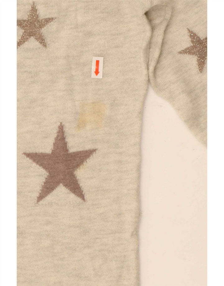 Γυναικείο Abstract Face Boat Neck Jumper πουλόβερ UK 10 Small Grey