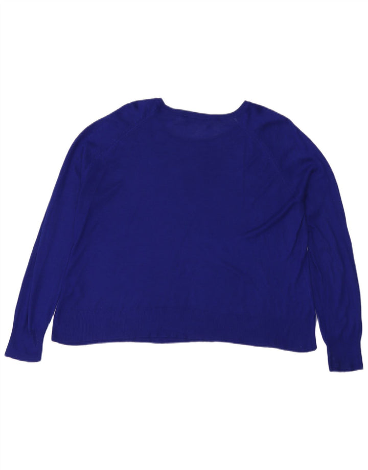 Zara Γυναικεία Μπλούζα Oversized Top UK 14 Medium Blue Viscose
