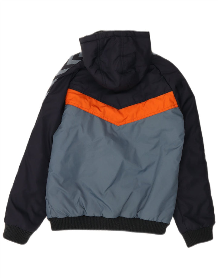 Μπουφάν HUMMEL Boys Graphic Hooded Gedded Jacket 11-12 Years Navy Blue Colorblock