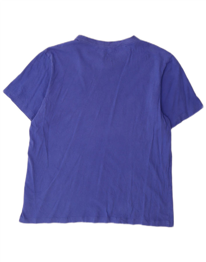 Γυναικείο T-Shirt Nike τοπ UK 16 μεγάλο μπλε βαμβακερό