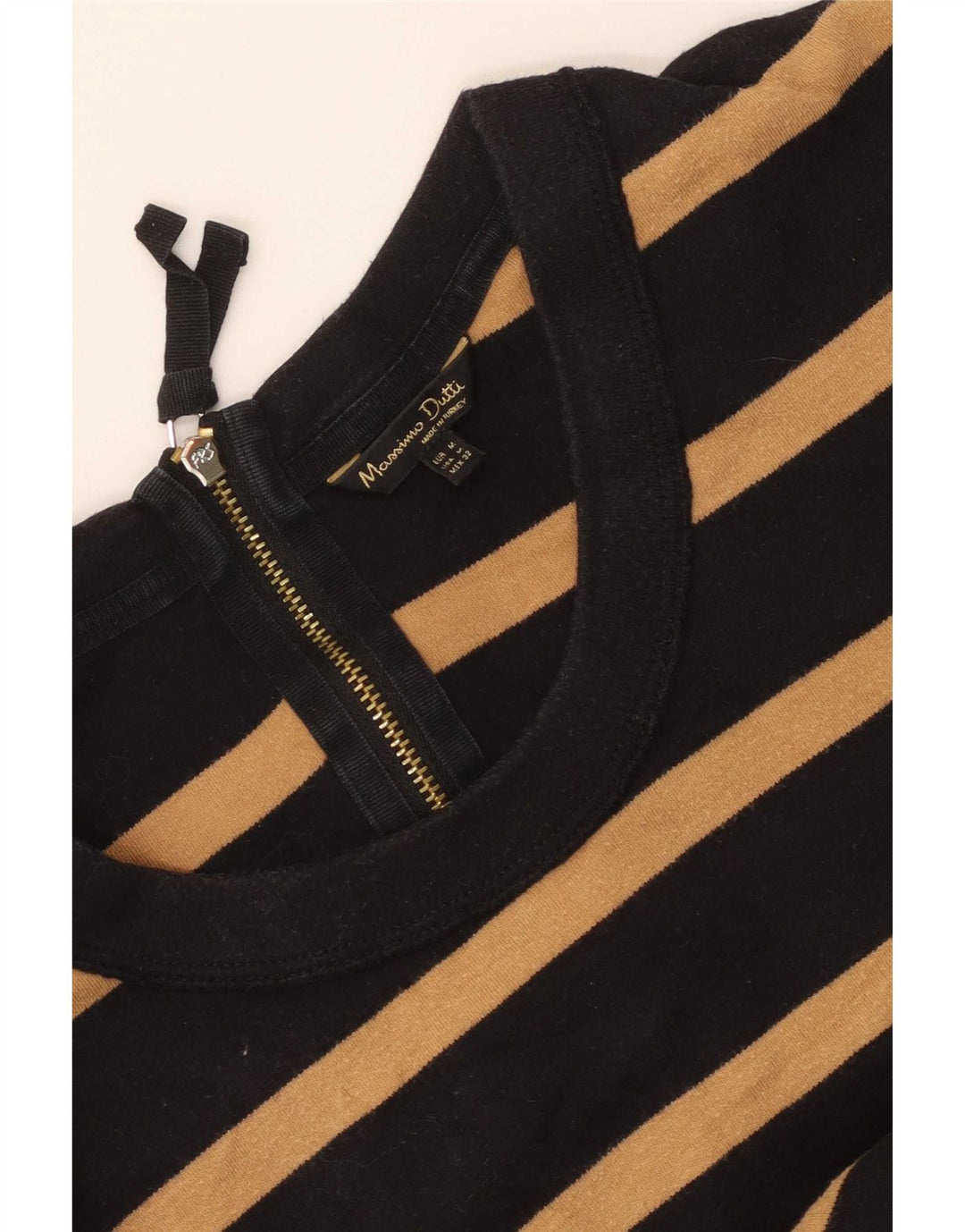 Massimo Dutti γυναικείο τοπ 3/4 μανίκια UK 14 μέτριο μαύρο ριγέ