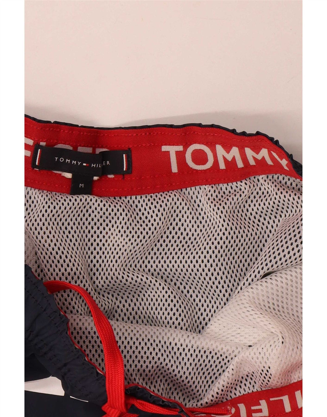Γραφικό ανδρικό σορτς κολύμβησης Tommy Hilfiger, μεσαίο μπλε ναυτικό πολυεστέρας
