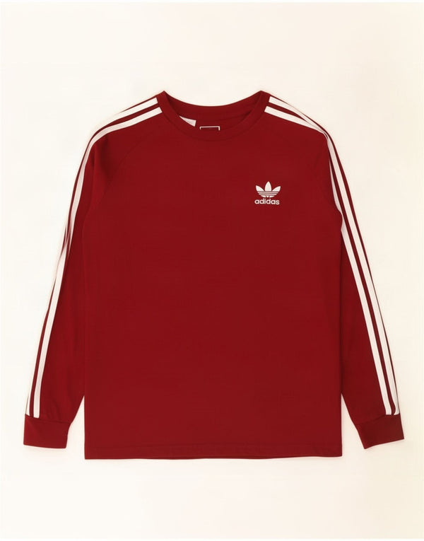 Adidas Boys Top μακρυμάνικο 13-14 ετών Βαμβακερό μπορντό