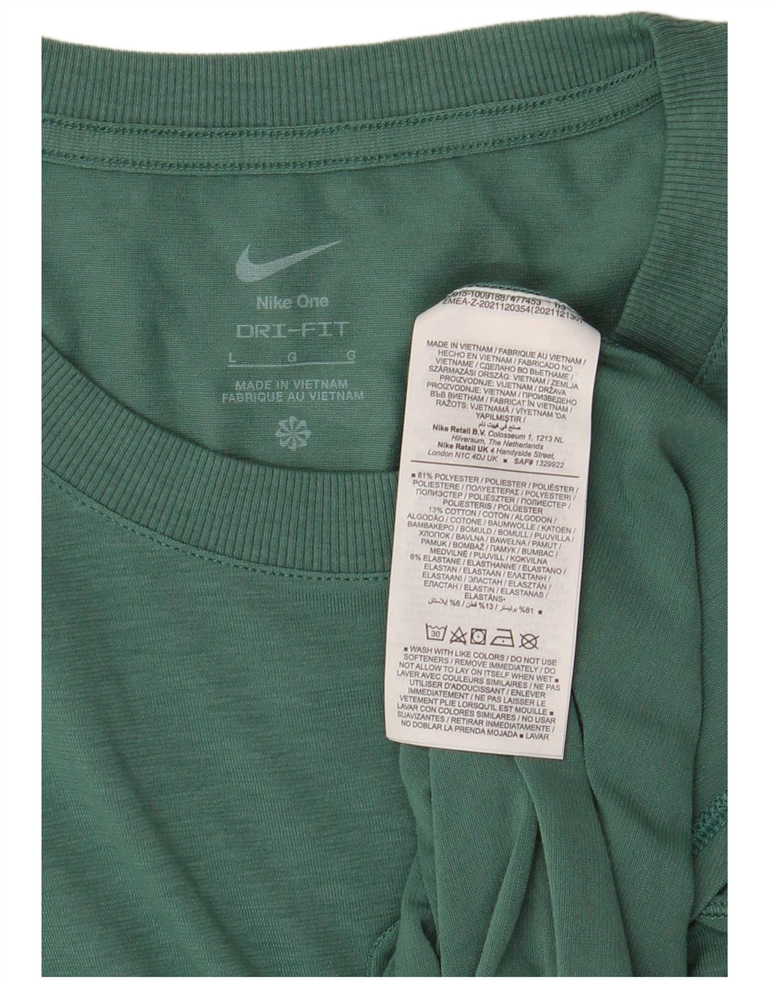 Ανδρικό T-Shirt NIKE Dri Fit Top Large Green Polyester