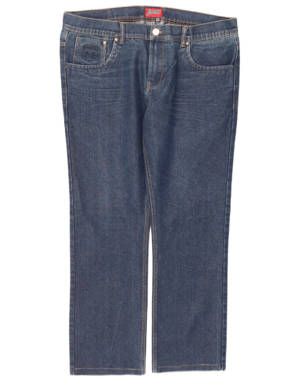 Route 66 Mens Straight Jeans IT 54 2XL W36 L29 Blue Cotton