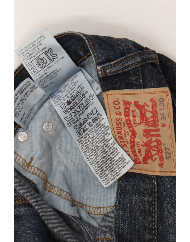 Levi's Mens 527 Bootcut Jeans W34 L30 Navy Blue Cotton