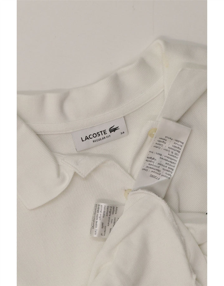LACOSTE Γυναικείο πουκάμισο Polo με κανονική εφαρμογή Μέγεθος 34 Μικρό λευκό βαμβακερό