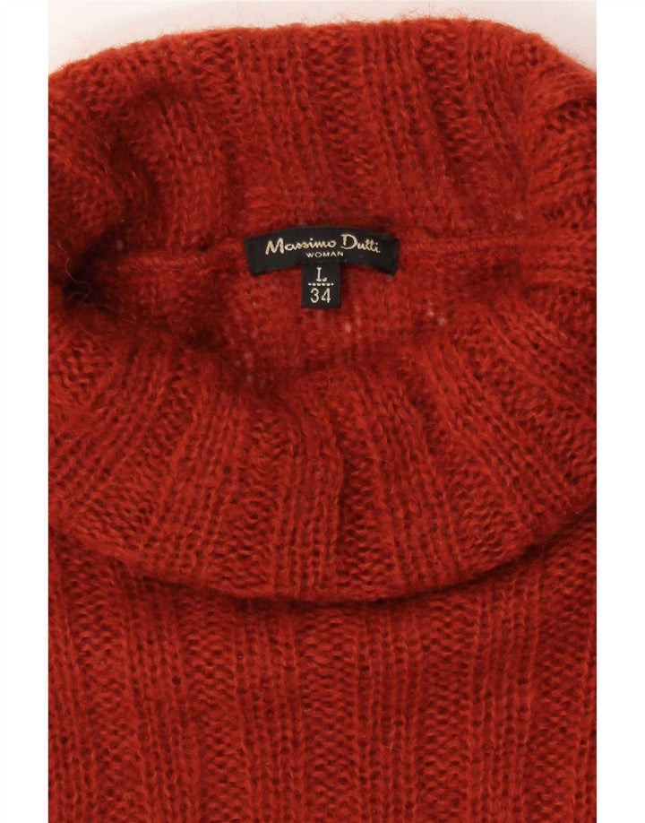 Massimo Dutti Γυναικείο πουλόβερ με ρολό λαιμόκοψη UK 14 Μεγάλο Πορτοκαλί