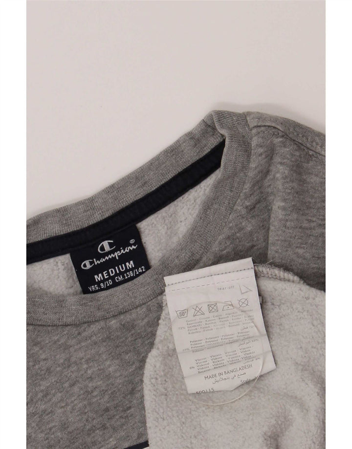 Champion Boys Sweatshirt Jumper 9-10 Years Medium Grey Flecked Sports