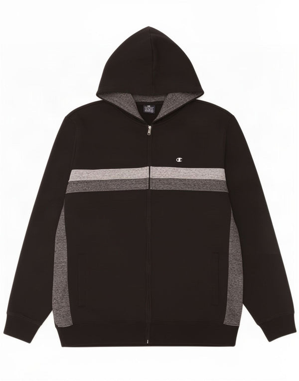 Ανδρικό πουλόβερ Champion Zip Hoodie 2XL Black Colourblock Βαμβακερό
