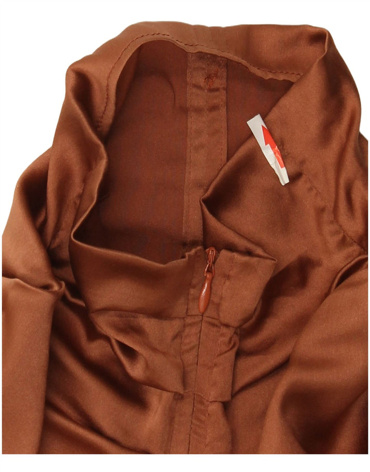 Γυναικεία μακρυμάνικη μπλούζα ALYSI Top UK 10 Small Brown Silk
