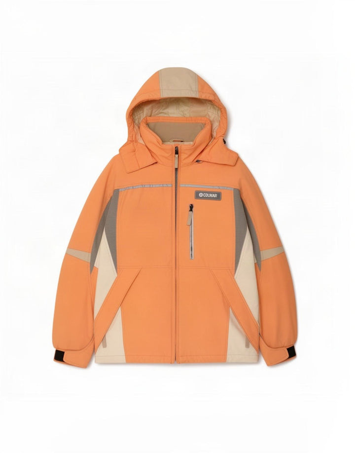 Colmar γυναικείο μπουφάν σκι με κουκούλα IT 44 Medium Orange Colourblock Polyamide