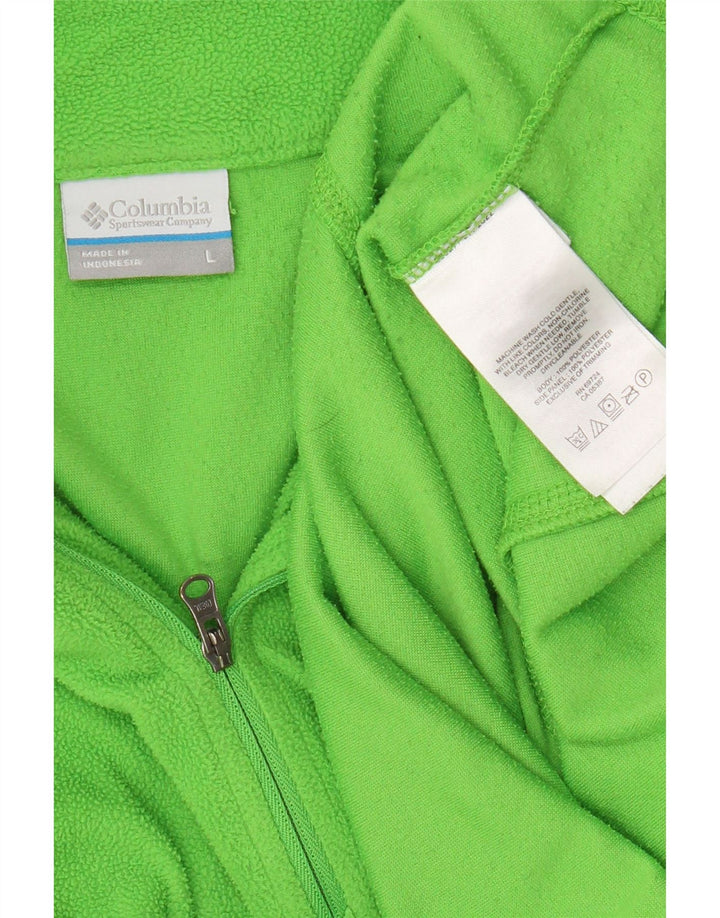 Columbia Ανδρικό φερμουάρ Fleece Jumper Μεγάλος Πράσινος Πολυεστέρας