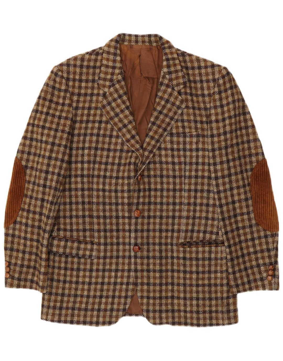 Egon Von Furstenberg Ανδρικό μπλέιζερ με 3 κουμπιά μπουφάν EU 50 Large Brown Gingham