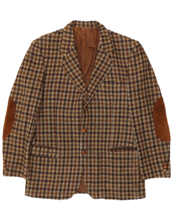 Egon Von Furstenberg Ανδρικό μπλέιζερ με 3 κουμπιά μπουφάν EU 50 Large Brown Gingham