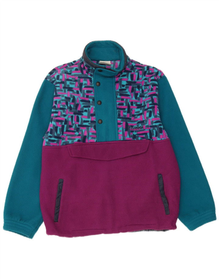 Brugi Ανδρικό φερμουάρ Fleece Jumper Μικρό Μπλε Γεωμετρικός Πολυεστέρας