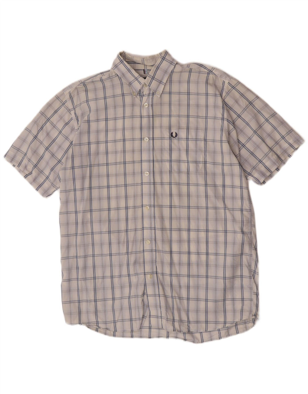 Fred Perry Ανδρικό κοντομάνικο πουκάμισο μεγάλο λευκό βαμβακερό