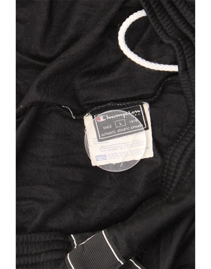 Ανδρική αθλητική φόρμα γραφικών CHAMPION Παντελόνι μεγάλο μαύρο πολυεστέρα