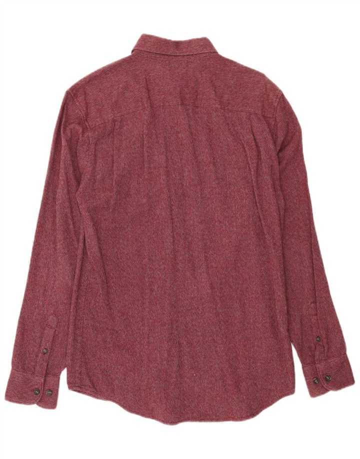 PENGUIN Mens Flannel Shirt XS Maroon Cotton