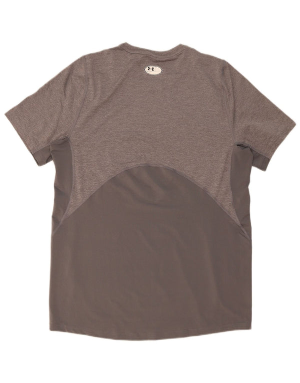 Under Armour Mens Heat Gear T-Shirt Top Large Grey Flecked