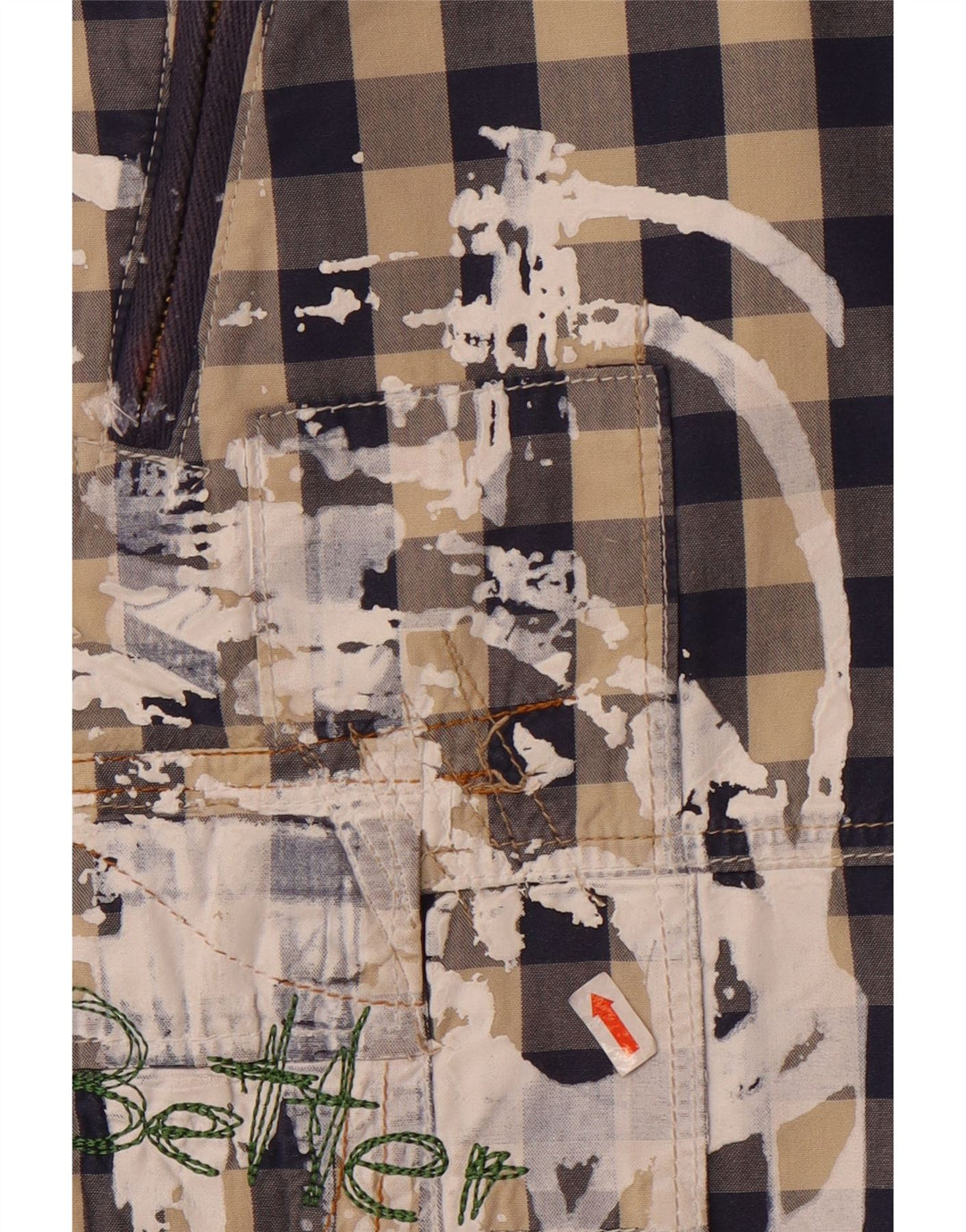 Desigual Γυναικεία γραφικά σορτς Cargo EU 42 Large W34 Navy Blue Gingham