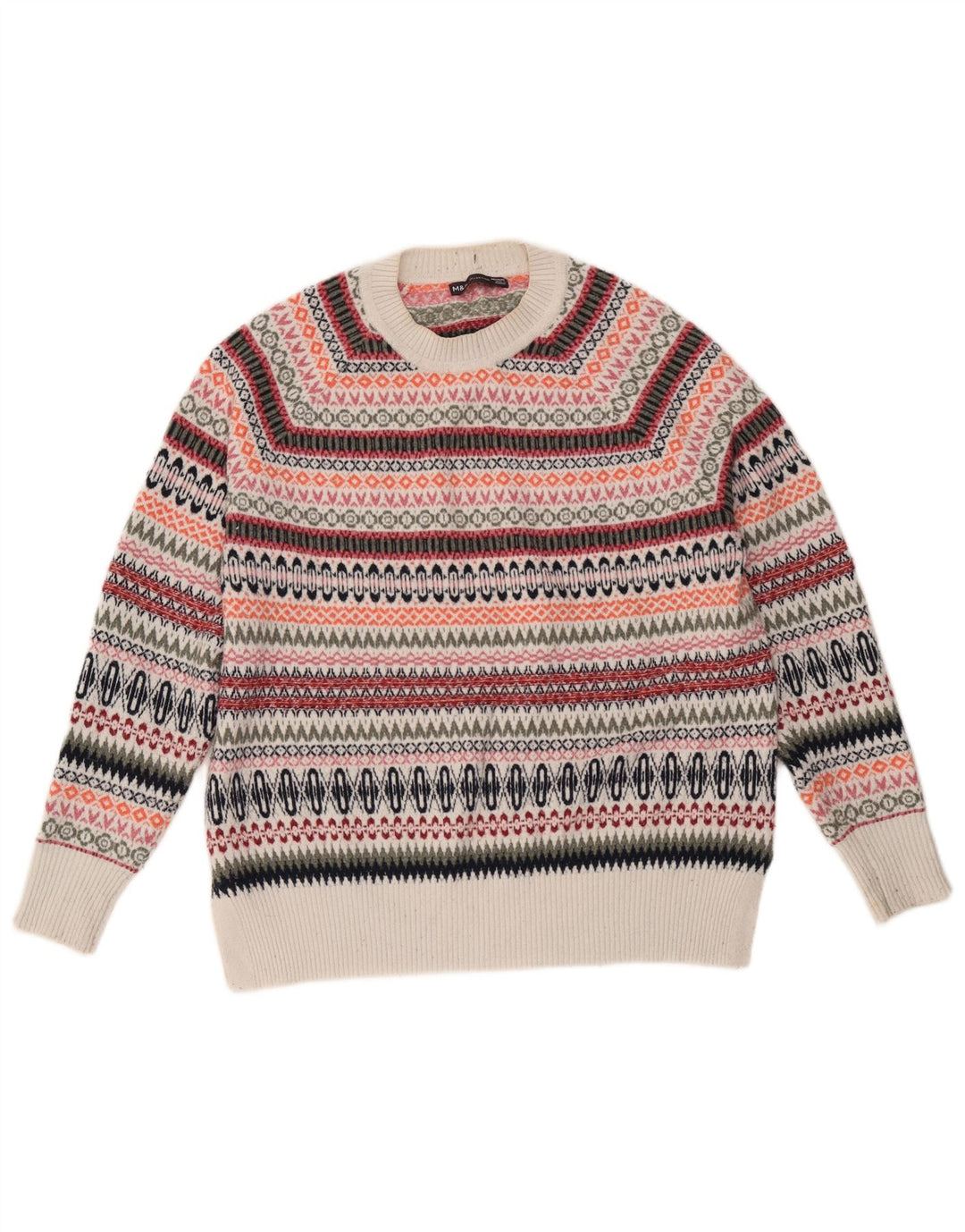 Marks & Spencer Γυναικείο πουλόβερ με λαιμόκοψη UK 14 Medium πολύχρωμο