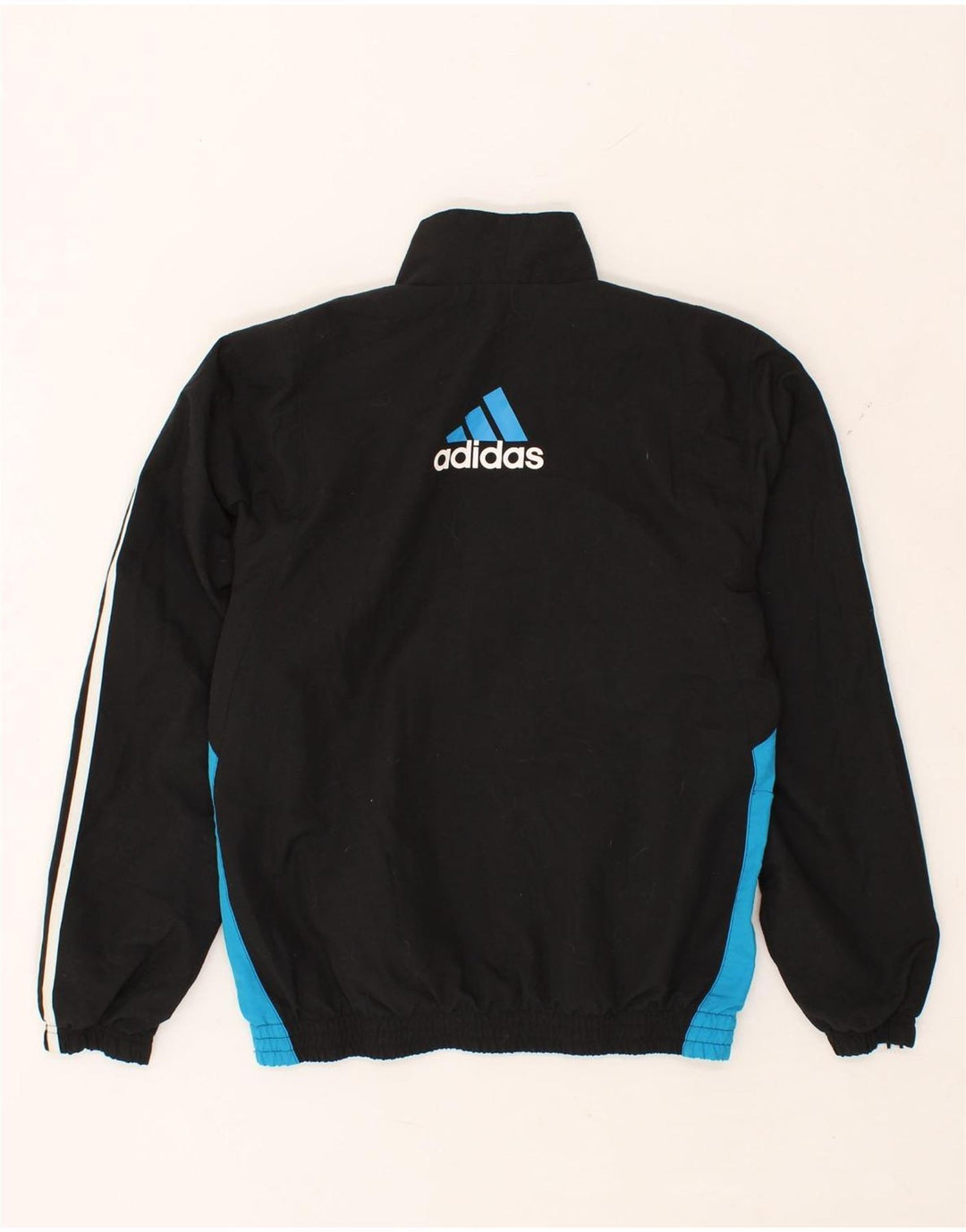 Ανδρική φόρμα γυμναστικής ADIDAS με γραφικό μπουφάν, μικρό μαύρο χρώμα, πολυεστέρα