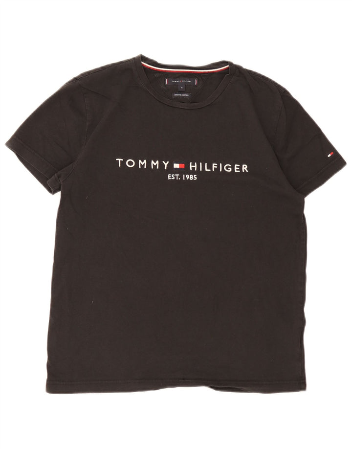 Ανδρικό γραφικό T-Shirt Tommy Hilfiger Top Μεσαίο μαύρο βαμβακερό