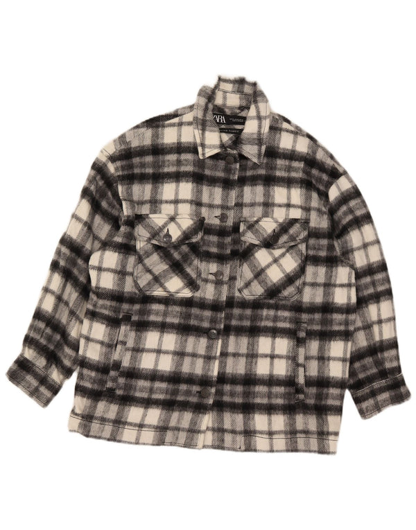 Zara Γυναικείο πουκάμισο φανελένιο ξυλοκόπο UK 6 XS Black Check