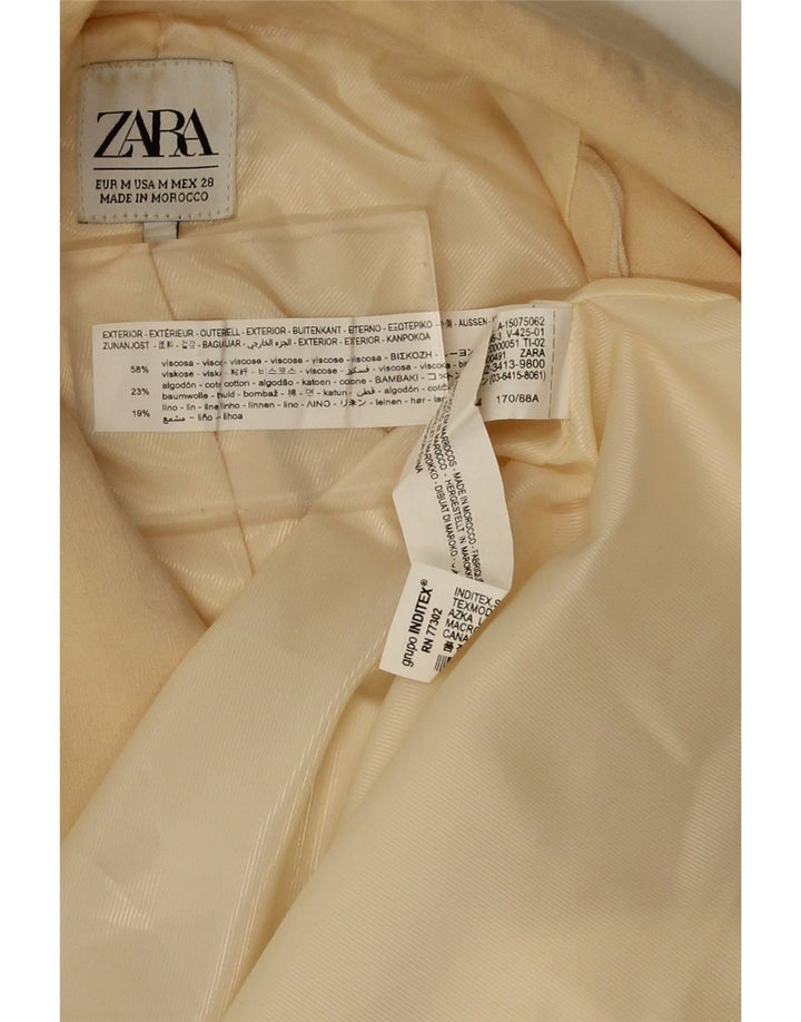 Zara Γυναικεία Loose Fit Double Breasted Blazer Jacket UK 14 Medium Beige
