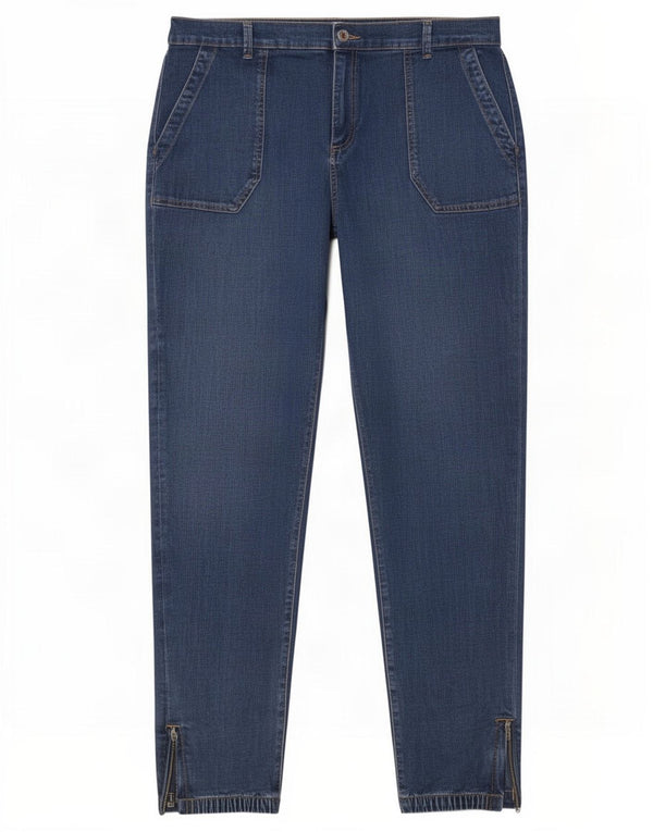 Marks & Spencer Γυναικεία Tapered Jeans UK 20 2XL W40 L29 Blue Cotton